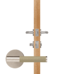 BEETHAM Solid Brass & Leather Lever Door Handles in Satin Nickel