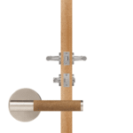 BEETHAM Solid Brass & Leather Lever Door Handles in Satin Nickel