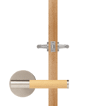 BEETHAM Solid Brass & Leather Lever Door Handles in Satin Nickel