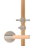 BEETHAM Solid Brass & Leather Lever Door Handles in Satin Nickel