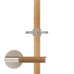 BEETHAM Solid Brass & Leather Lever Door Handles in Satin Nickel