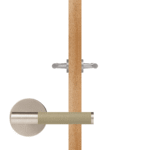 BEETHAM Solid Brass & Leather Lever Door Handles in Satin Nickel