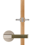 BEETHAM Solid Brass & Leather Lever Door Handles in Satin Nickel