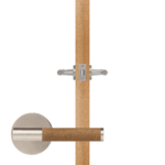 BEETHAM Solid Brass & Leather Lever Door Handles in Satin Nickel