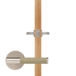 BEETHAM Solid Brass & Leather Lever Door Handles in Satin Nickel