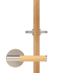 BEETHAM Solid Brass & Leather Lever Door Handles in Satin Nickel