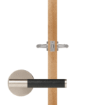 BEETHAM Solid Brass & Leather Lever Door Handles in Satin Nickel