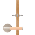 BEETHAM Solid Brass & Leather Lever Door Handles in Satin Nickel