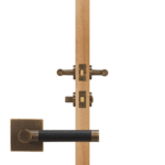 BEETHAM Messing & Lederen deurkrukken - carré-rozet