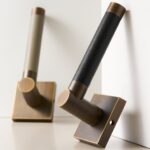 BEETHAM Messing & Lederen deurkrukken - carré-rozet