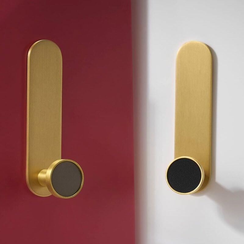 BEETHAM Solid Brass & Leather Wall Hooks 2 BEETHAM Solid Brass & Leather Wall Hooks