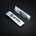 BOR Manilla y cerradura de latón macizo para puerta corredera empotrada