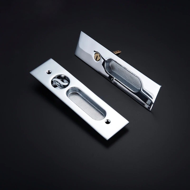 BOR Manilla y cerradura de latón macizo para puerta corredera empotrada