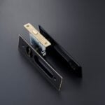 BOR Manilla y cerradura de latón macizo para puerta corredera empotrada