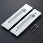 BOR Manilla y cerradura de latón macizo para puerta corredera empotrada