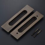 BOR Manilla y cerradura de latón macizo para puerta corredera empotrada