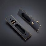 BOR Manilla y cerradura de latón macizo para puerta corredera empotrada