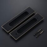 BOR Manilla y cerradura de latón macizo para puerta corredera empotrada