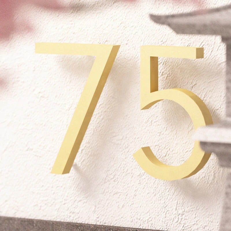 BROOKFIELD Satin Brass Floating House Number Sign