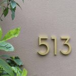 BROOKFIELD Satin Brass Floating House Number Sign