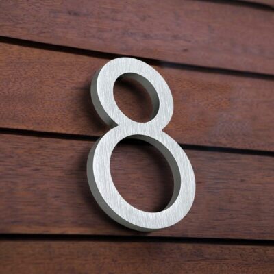 BROOKFIELD Brushed Steel Floating House Number Sign