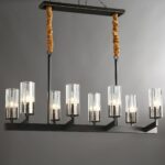 Lampadario lineare CELESTE in ottone