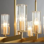 Lampadario lineare CELESTE in ottone