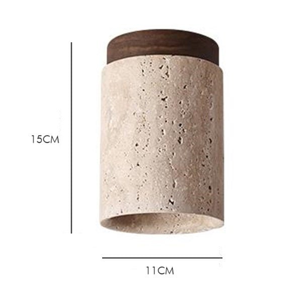 CIRRO Deckenleuchte aus Stein und Holz