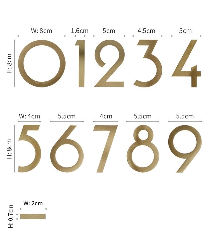 Numeri civici DEKO in ottone massiccio