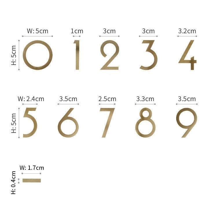 Numeri civici DEKO in ottone massiccio