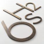 Caratteri EZRA in ottone anticato martellato