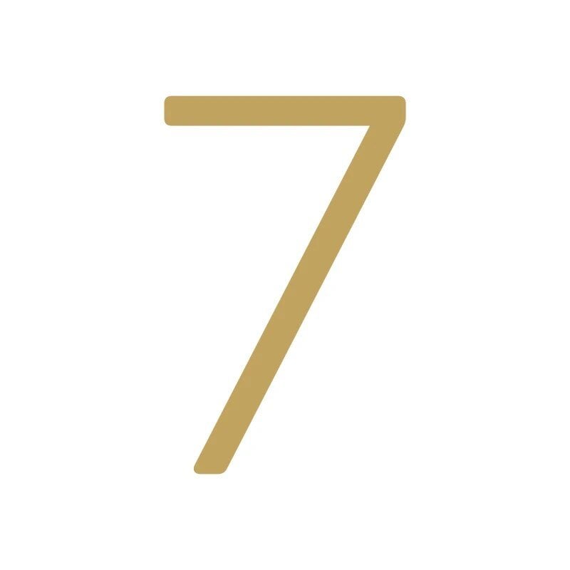 EZRA Numbers in Hammered Satin Brass 13 EZRA Numbers in Hammered Satin Brass