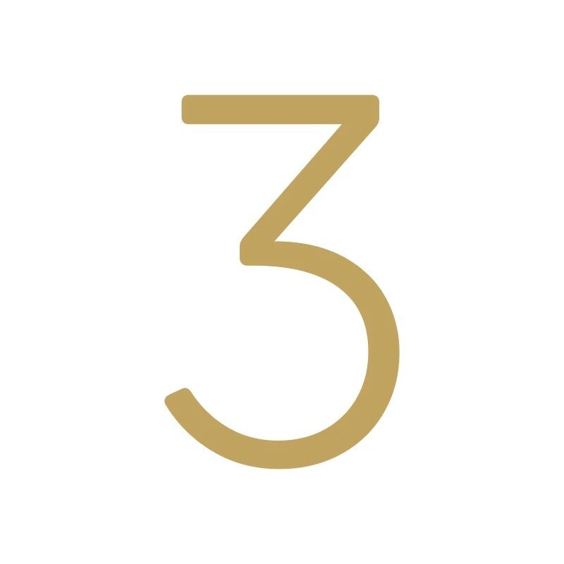 EZRA Numbers in Hammered Satin Brass 9 EZRA Numbers in Hammered Satin Brass