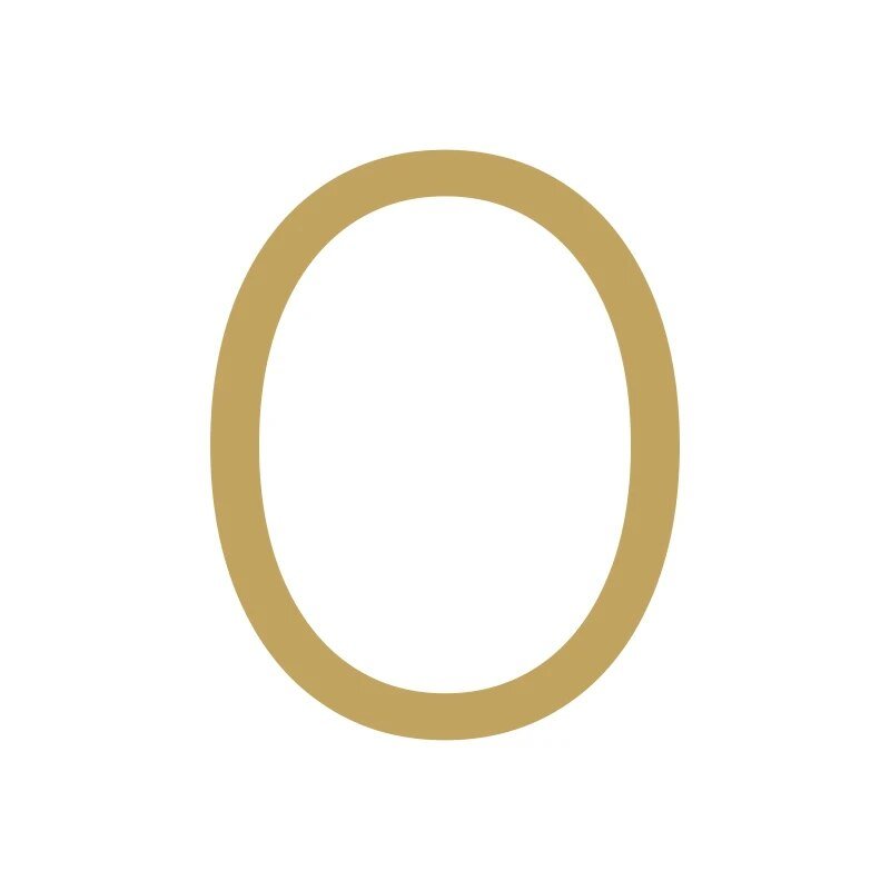 EZRA Numbers in Hammered Satin Brass 16 EZRA Numbers in Hammered Satin Brass