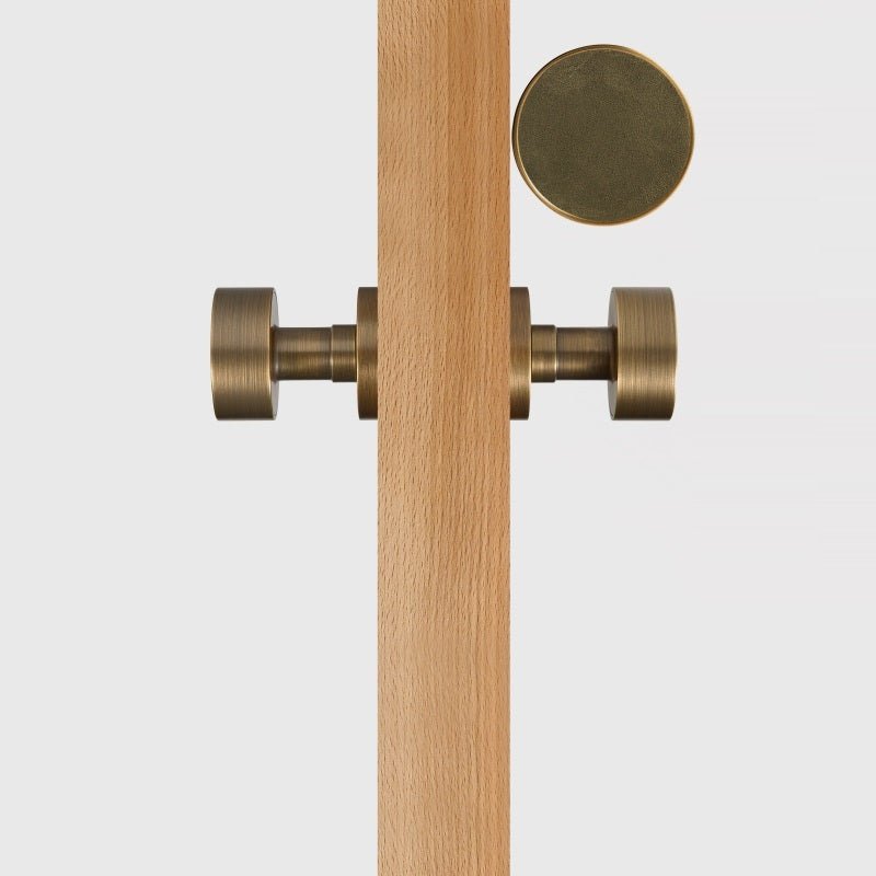 FERN Solid Brass & Leather Door Knob – Antique Brass