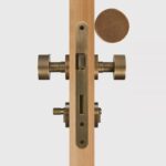 FERN Solid Brass & Leather Door Knob – Antique Brass