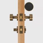 FERN Solid Brass & Leather Door Knob – Antique Brass