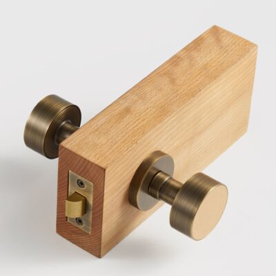 FERN Solid Brass & Leather Door Knob – Antique Brass - meraki.