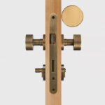 FERN Solid Brass & Leather Door Knob – Antique Brass