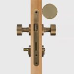 FERN Solid Brass & Leather Door Knob – Antique Brass