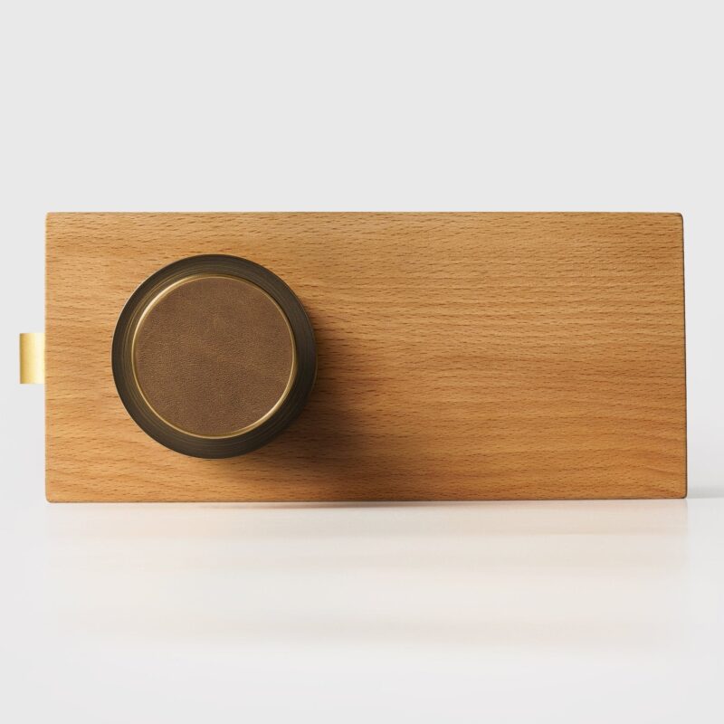 FERN Solid Brass & Leather Door Knob – Antique Brass