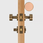 FERN Solid Brass & Leather Door Knob – Antique Brass