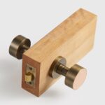 FERN Solid Brass & Leather Door Knob – Antique Brass