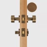 FERN Solid Brass & Leather Door Knob – Antique Brass