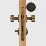 FERN Solid Brass & Leather Door Knob – Antique Brass