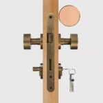 FERN Solid Brass & Leather Door Knob – Antique Brass