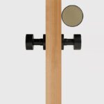 FERN Solid Brass & Leather Door Knob – Matte Black