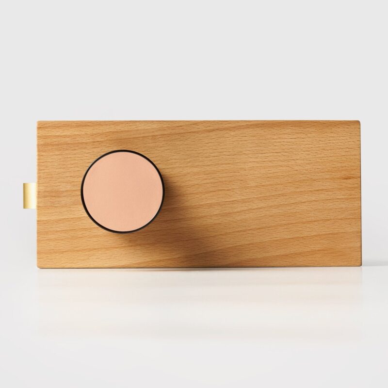 FERN Solid Brass & Leather Door Knob – Matte Black