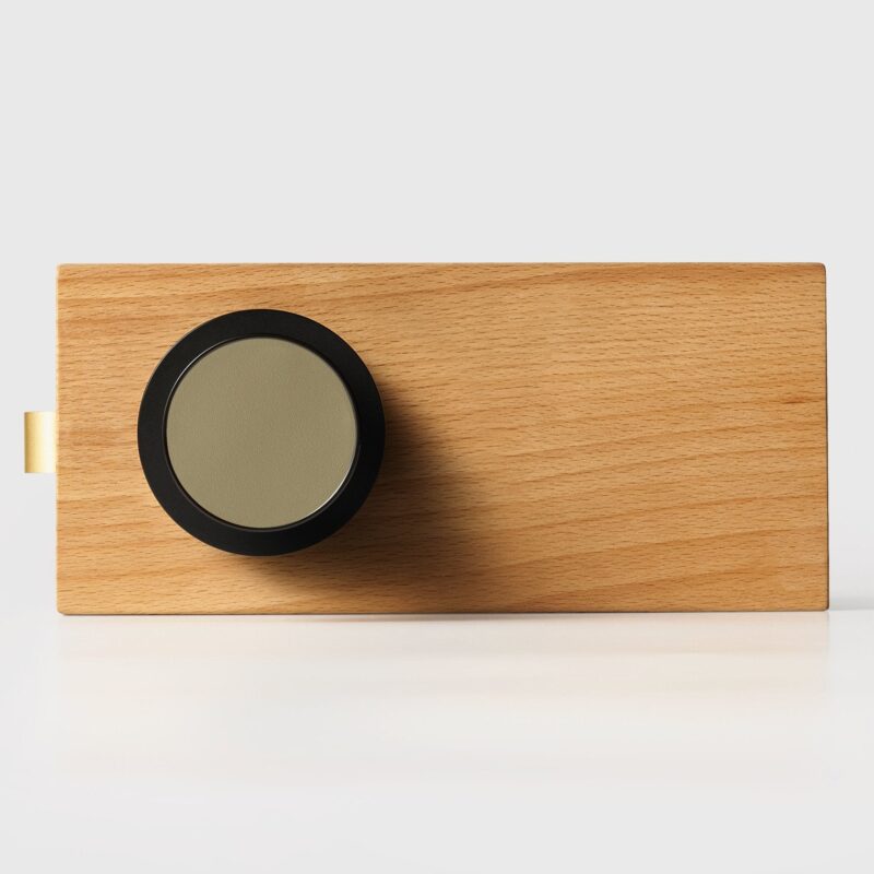FERN Solid Brass & Leather Door Knob – Matte Black