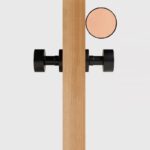 FERN Solid Brass & Leather Door Knob – Matte Black